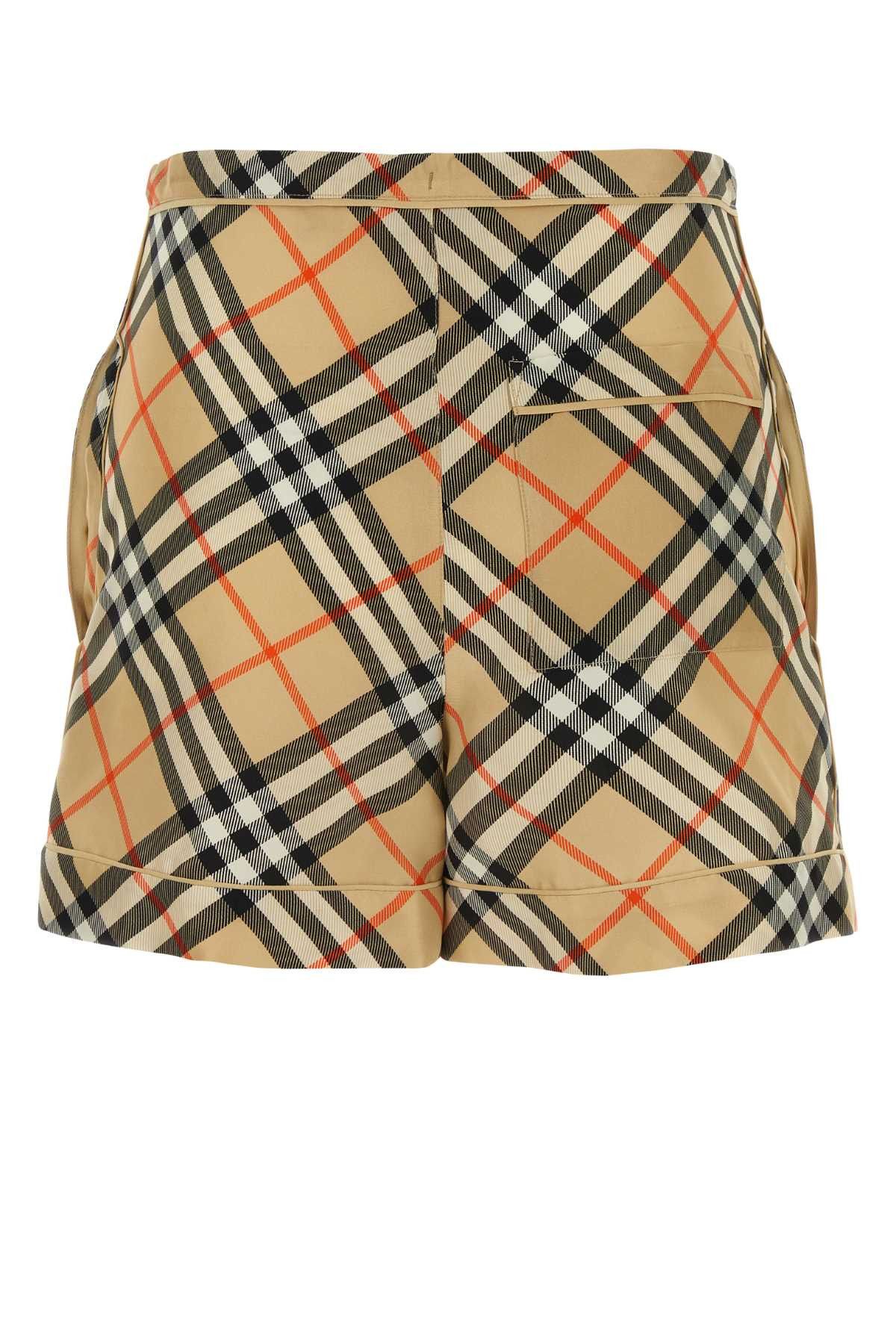 Burberry Printed Silk Shorts Size 25" / US 0 / IT 36 - 2 Thumbnail