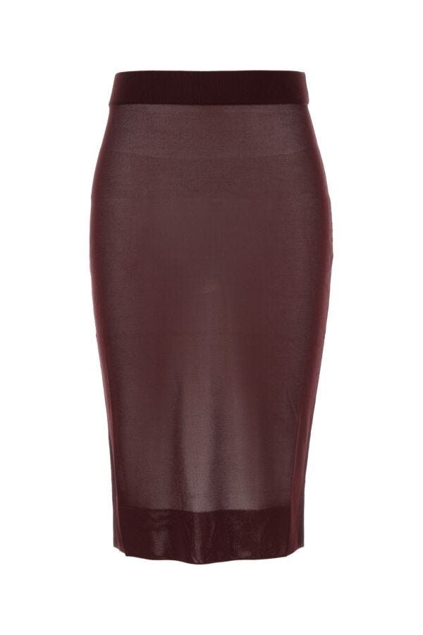 Saint Laurent Paris Burgundy Viscose Skirt Size S / US 4 / IT 40 - 3 Thumbnail