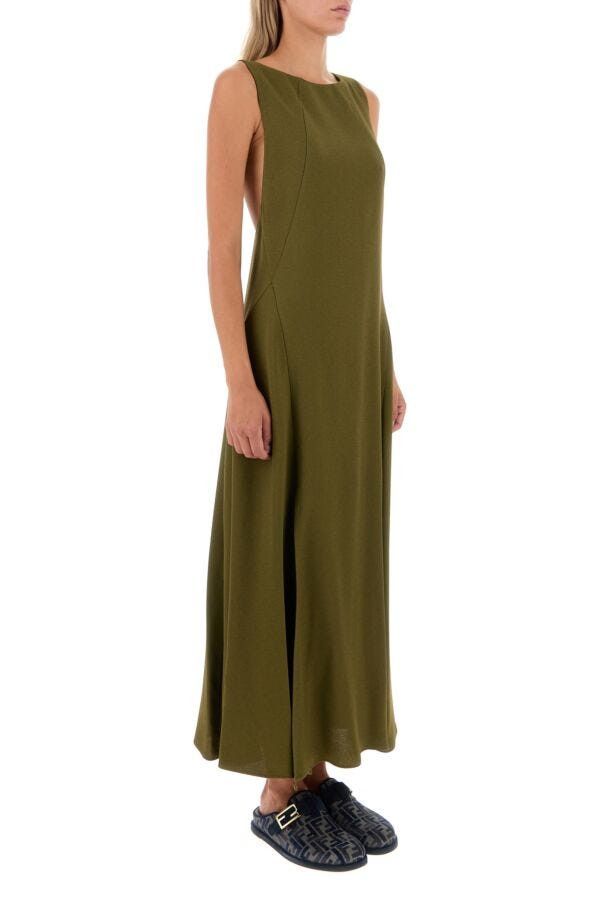 【関税&送料込】Fendi Olive Green Sable Dress Fendi Olive Green Sable Dress | Grailed