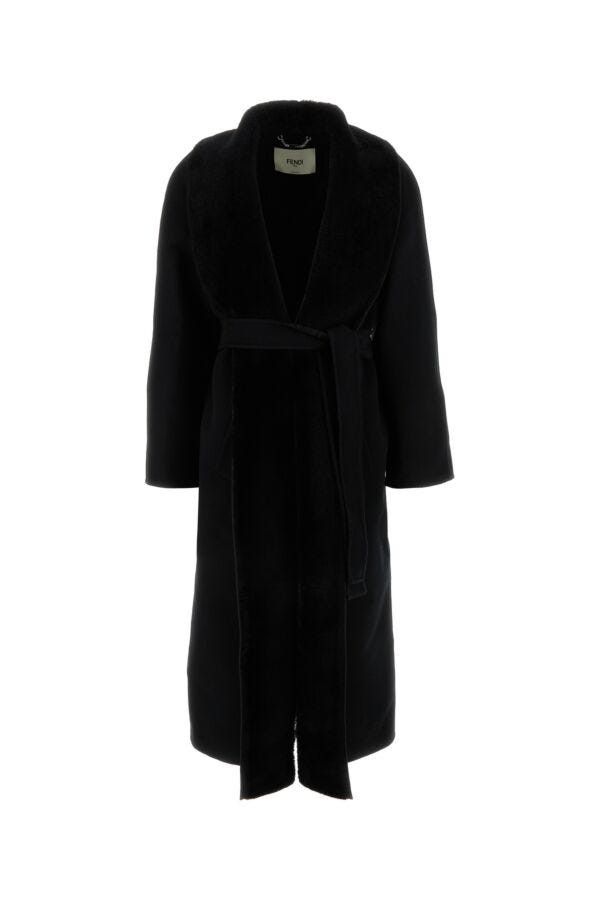 Fendi Black Wool Blend Coat Size S / US 4 / IT 40 - 3 Thumbnail