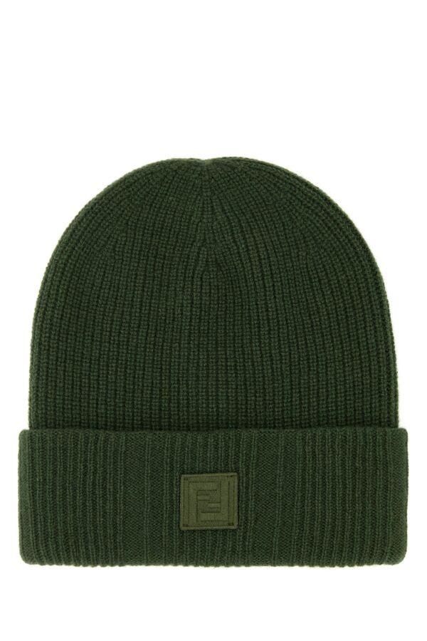 Fendi Green Wool Blend Beanie Hat Size ONE SIZE - 3 Thumbnail