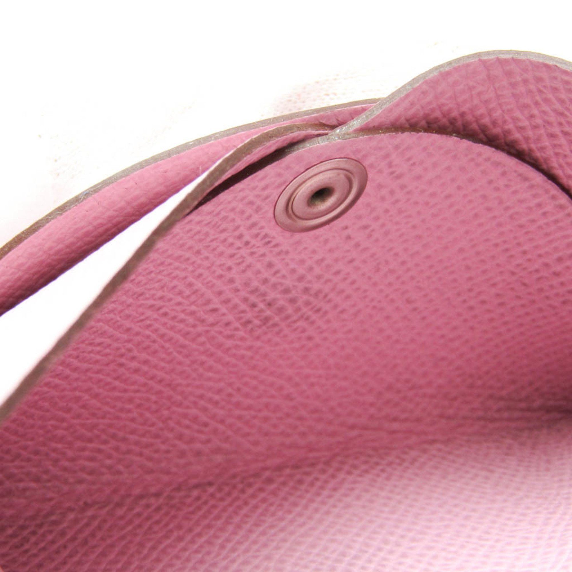 Hermes Hermes Calvi Duo Epsom Leather Card Case Pink Size ONE SIZE - 8 Thumbnail