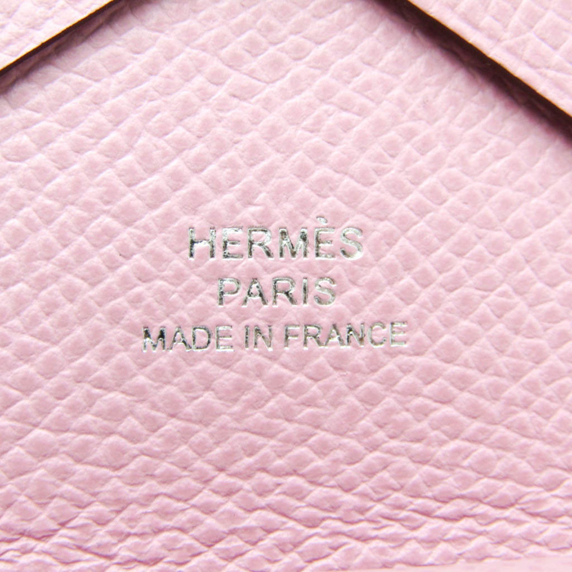 Hermes Hermes Calvi Duo Epsom Leather Card Case Pink Size ONE SIZE - 9 Thumbnail