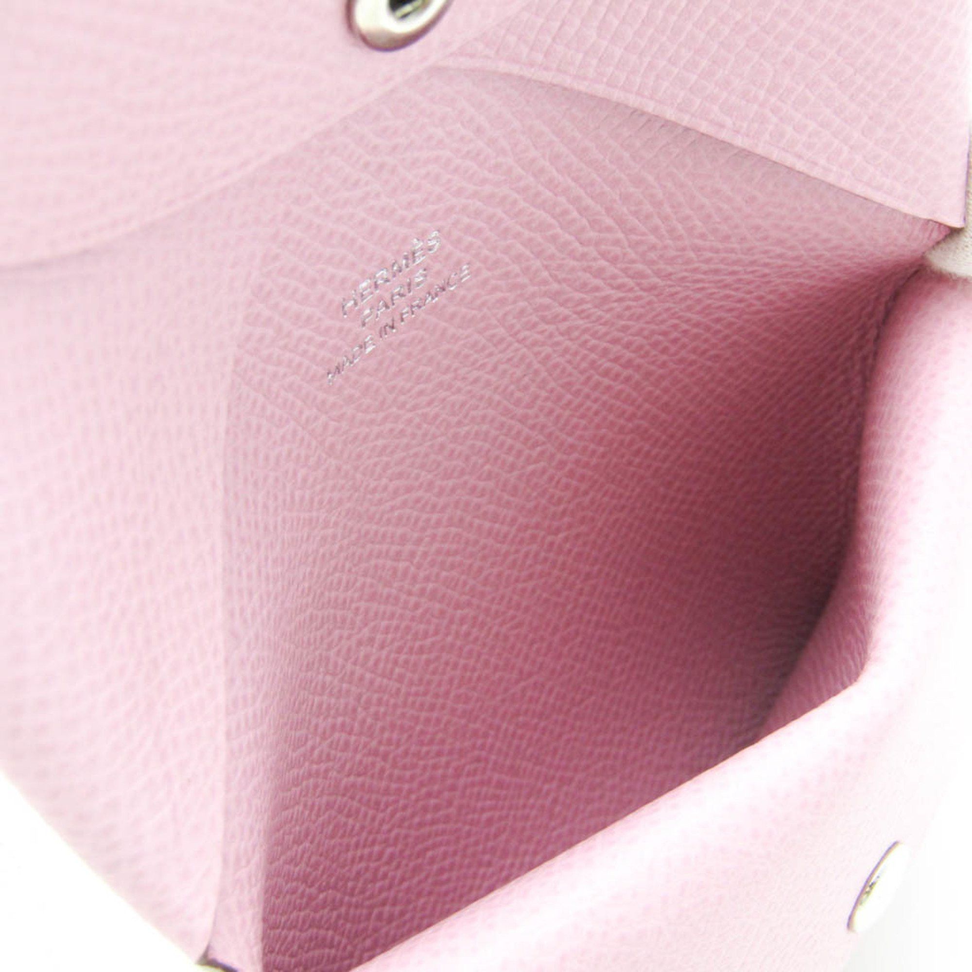 Hermes Hermes Calvi Duo Epsom Leather Card Case Pink Size ONE SIZE - 6 Thumbnail