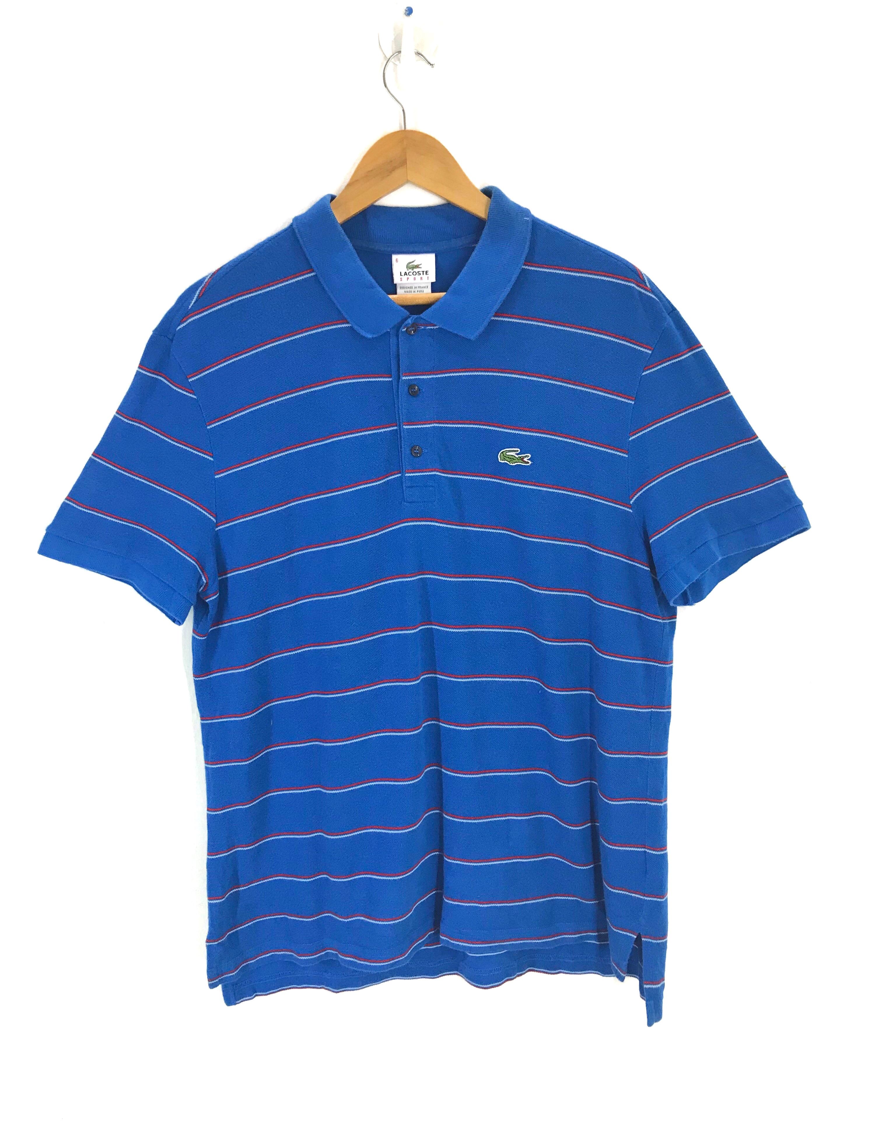 Lacoste Rare!!! Lacoste Sport Striped Polo Shirt Size US L / EU 52-54 / 3 - 1 Thumbnail