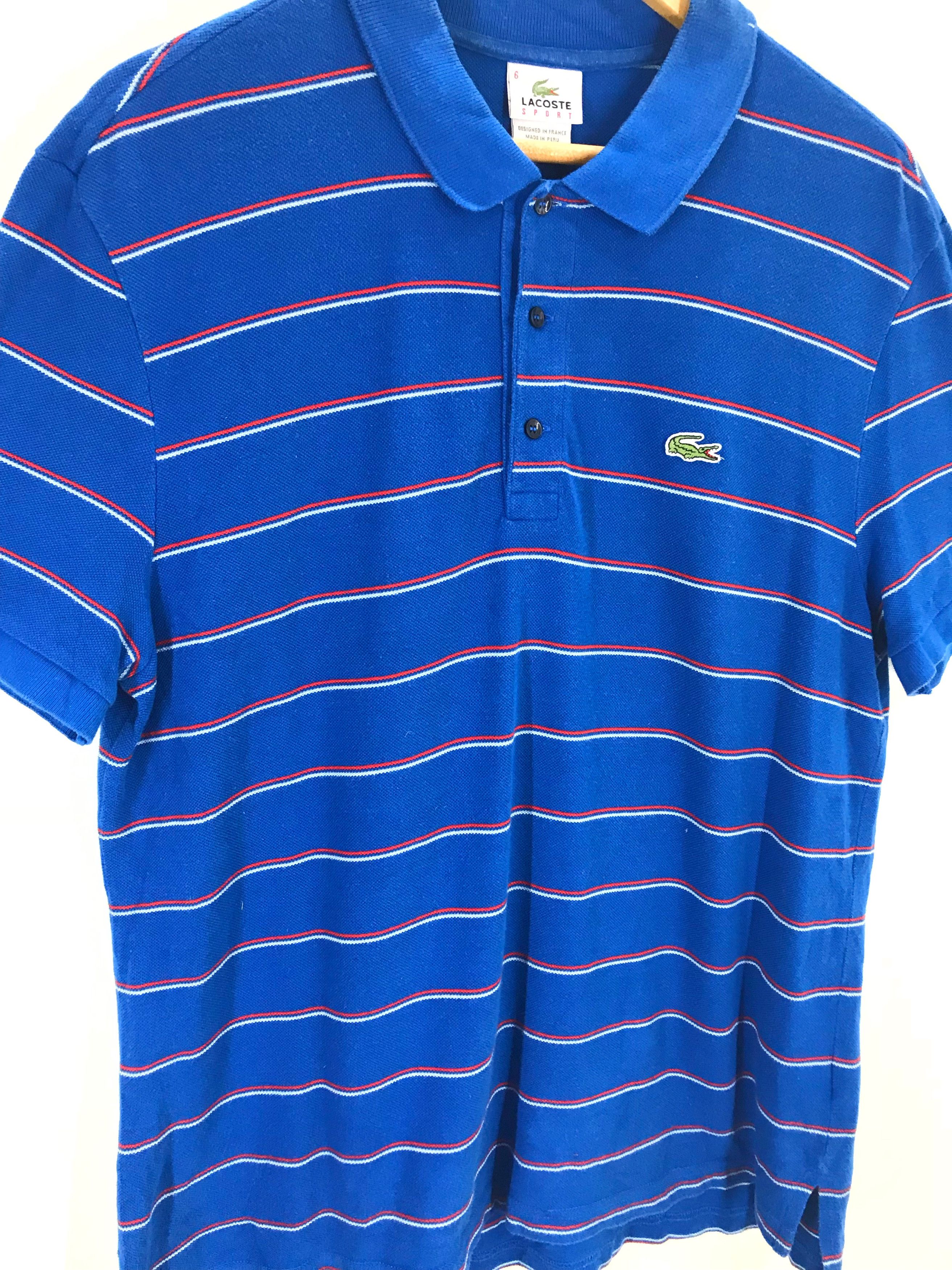 Lacoste Rare!!! Lacoste Sport Striped Polo Shirt Size US L / EU 52-54 / 3 - 3 Thumbnail