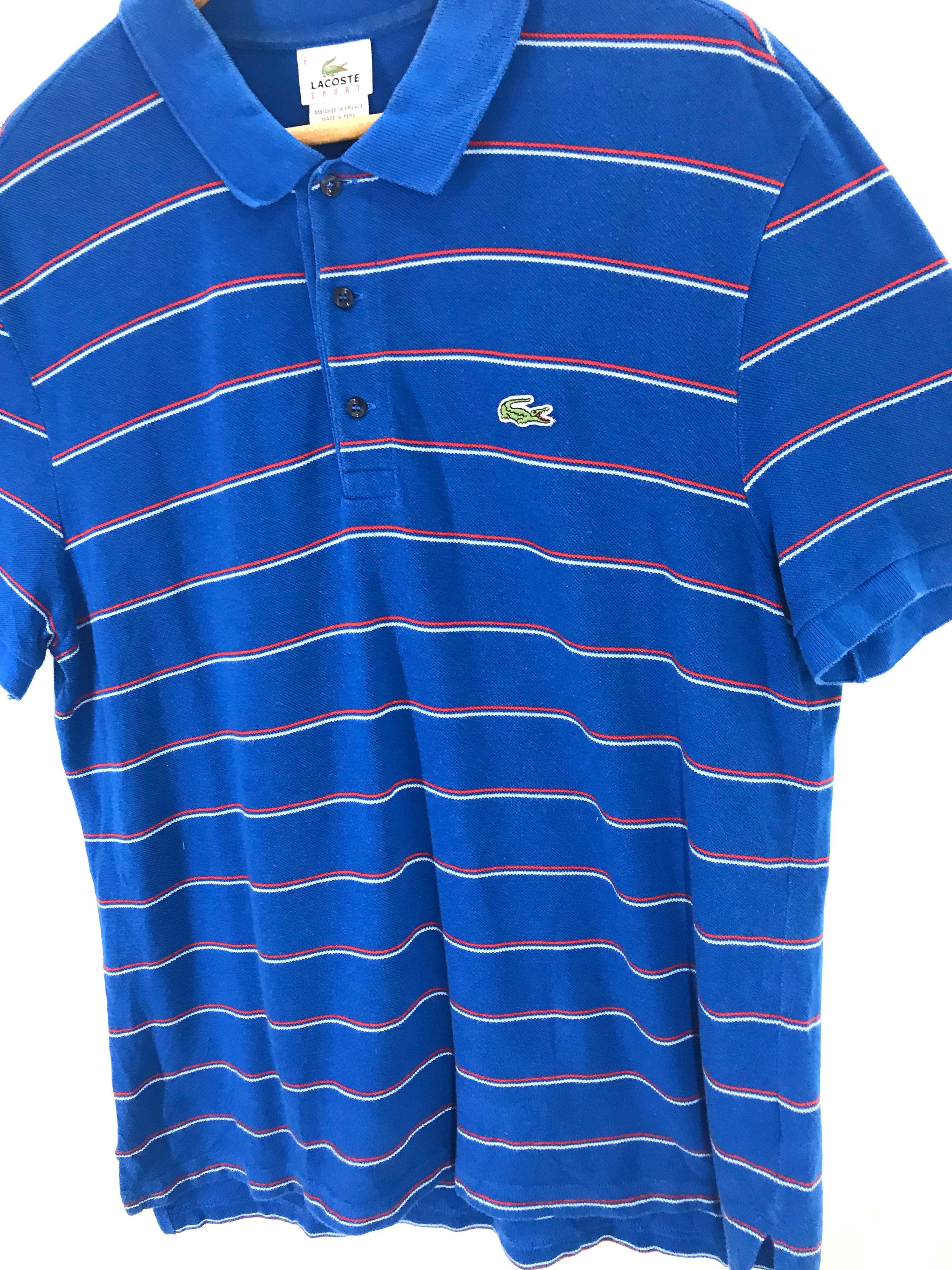 Lacoste Rare!!! Lacoste Sport Striped Polo Shirt Size US L / EU 52-54 / 3 - 2 Thumbnail