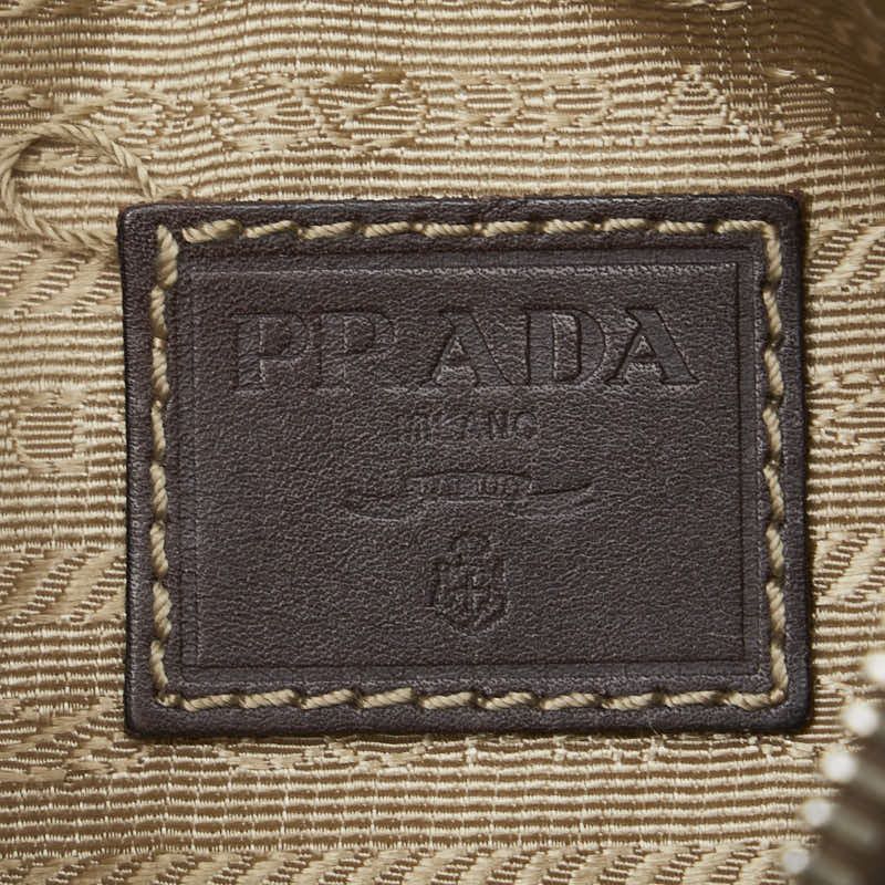 Prada Prada Prada Logo Jacquard Canvas Leather Pouch Canvas Other DUTY FREE for USA Size ONE SIZE - 4 Thumbnail