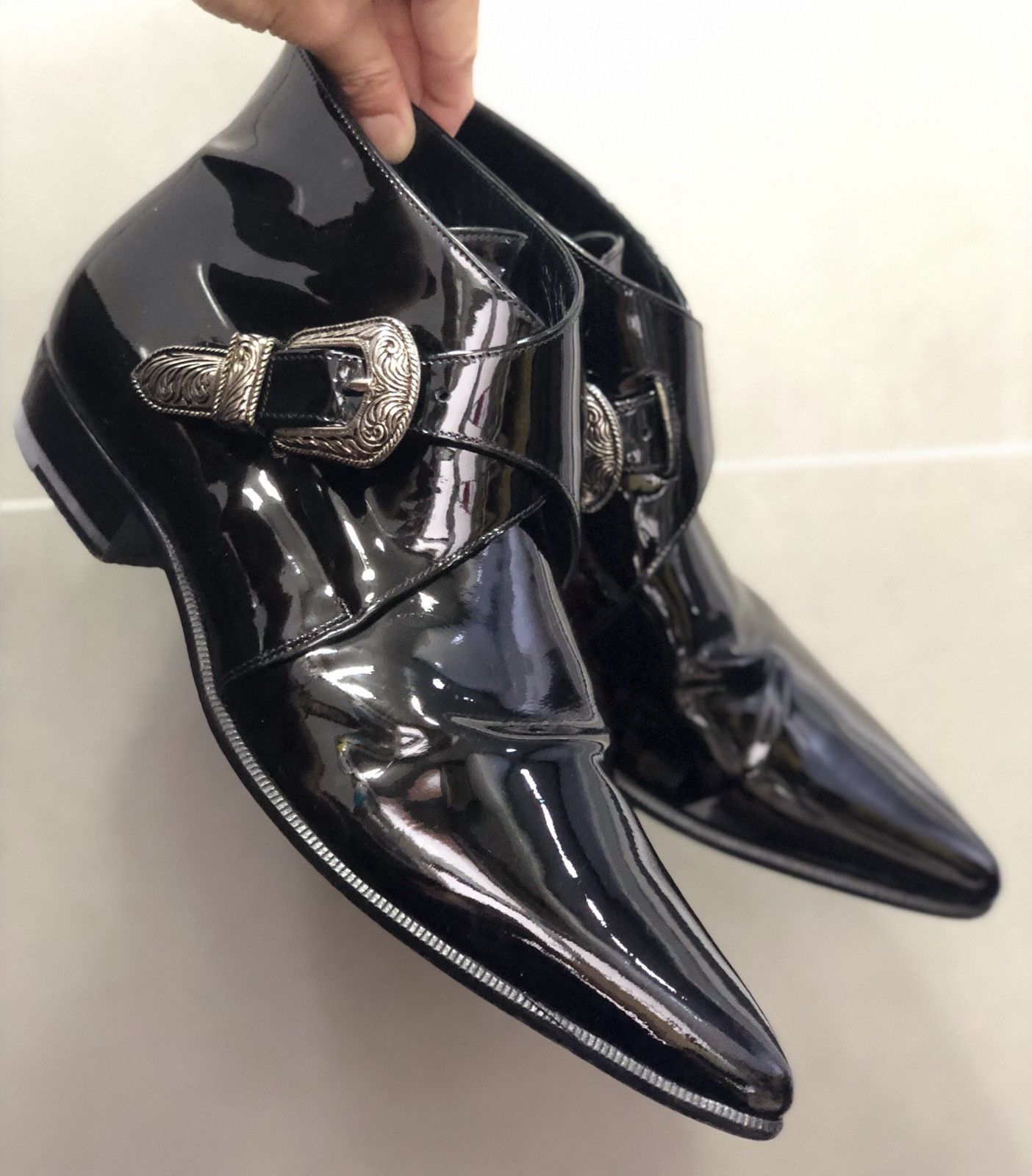 Hedi Slimane × Saint Laurent Paris 14SS Patent Leather Double