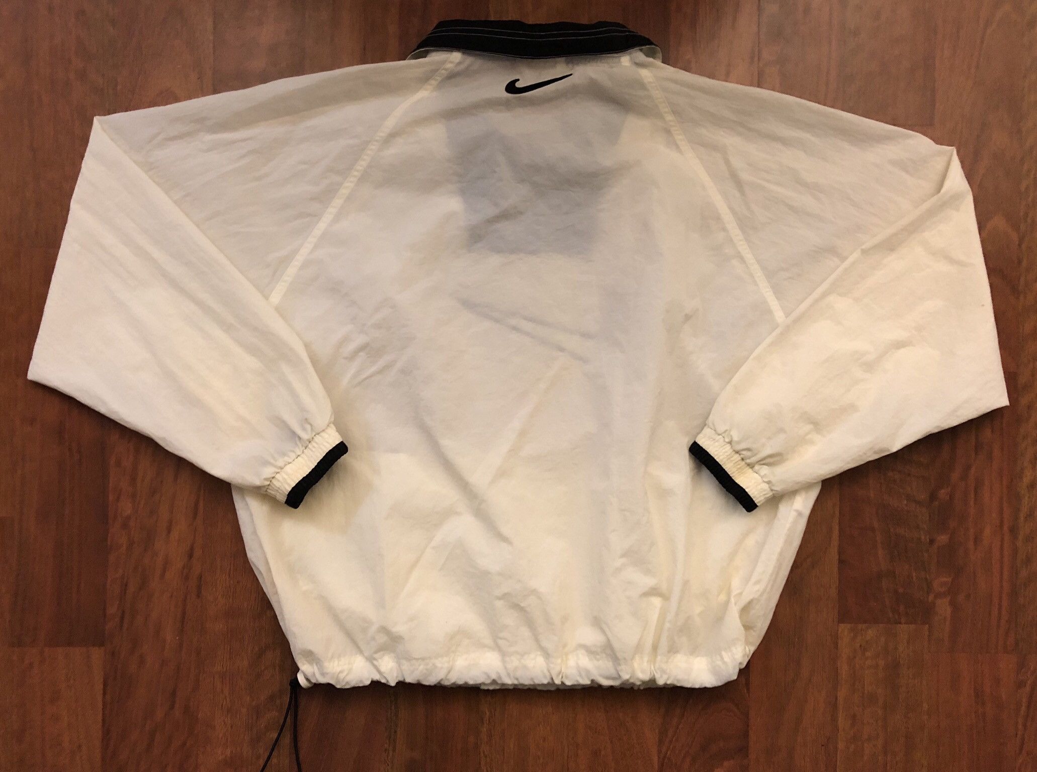 Nike Vintage Lightweight Pullover Windbreaker Jacket White Black Size US XL / EU 56 / 4 - 5 Thumbnail