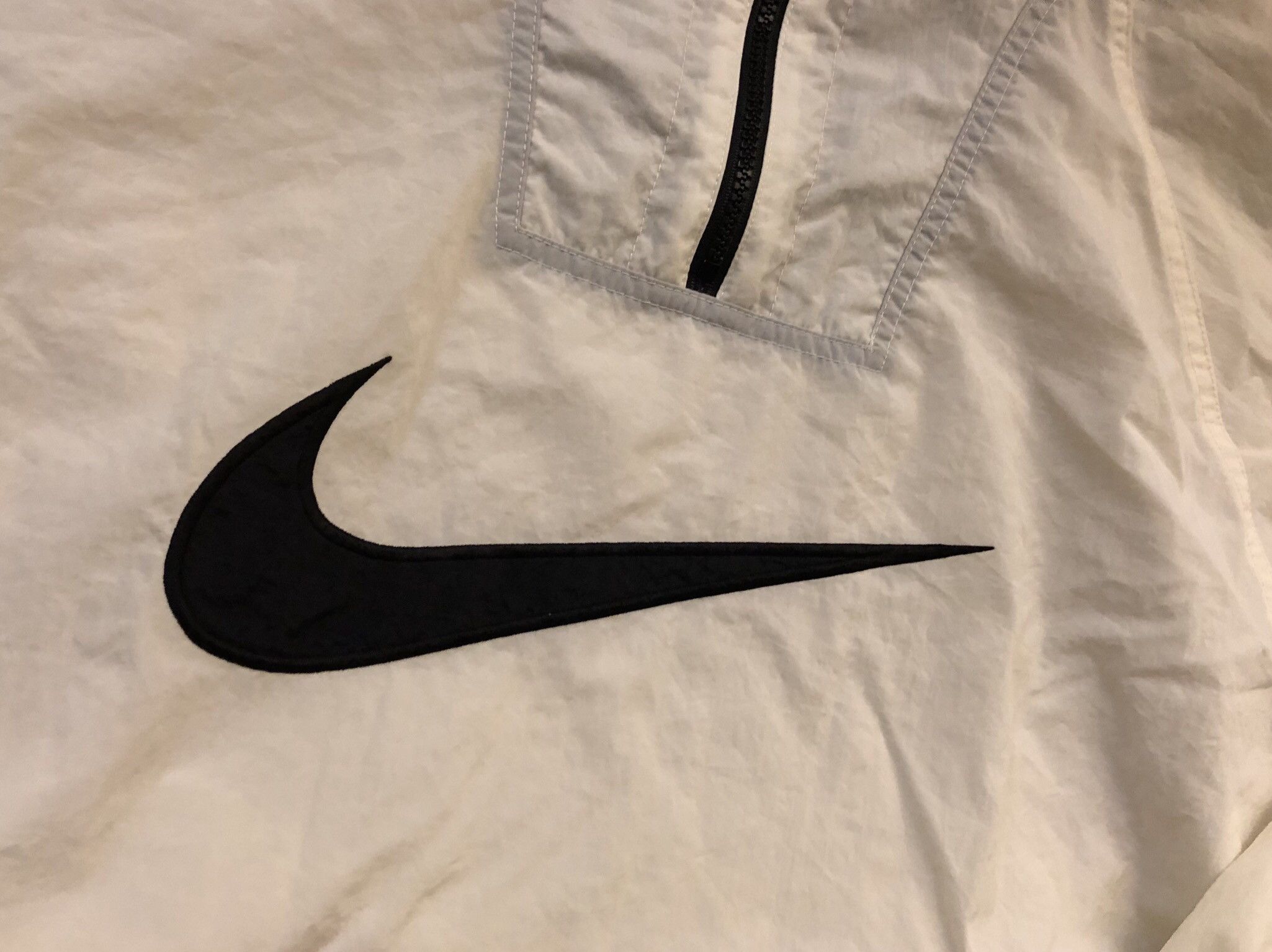 Nike Vintage Lightweight Pullover Windbreaker Jacket White Black Size US XL / EU 56 / 4 - 2 Thumbnail