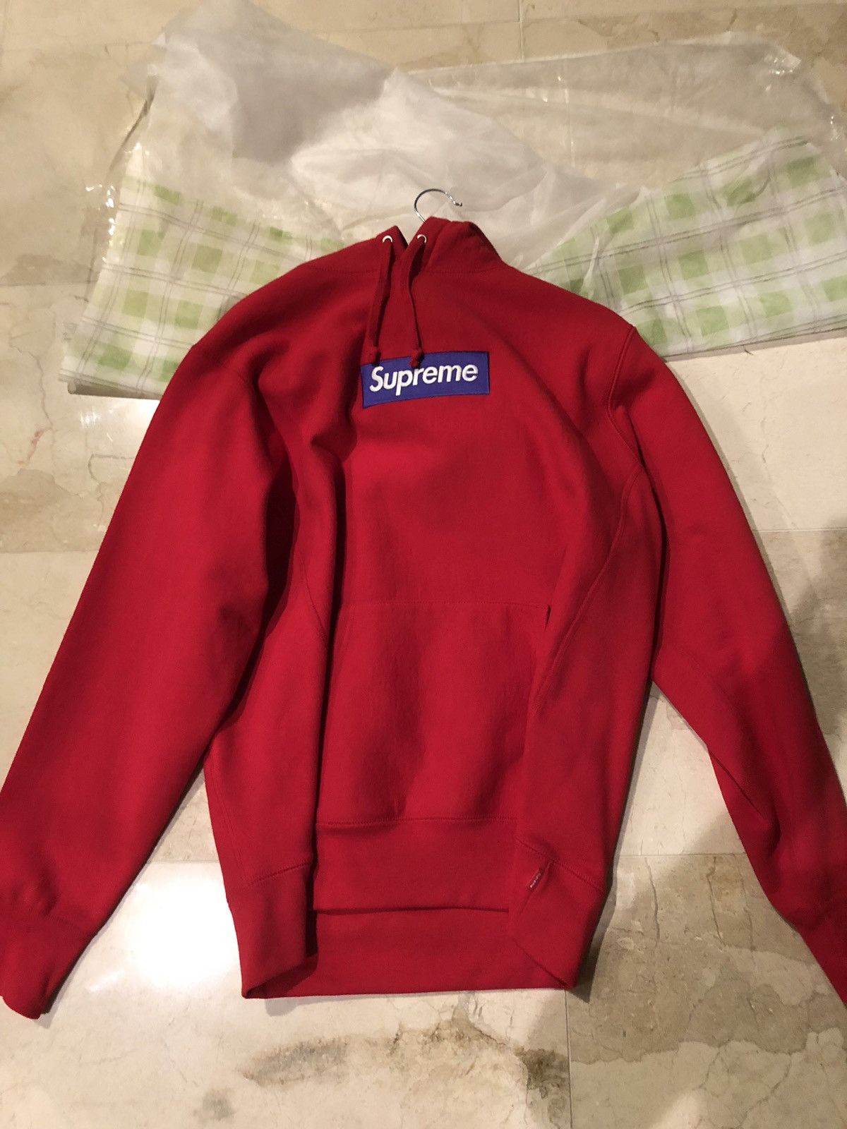 Purple on red box logo online