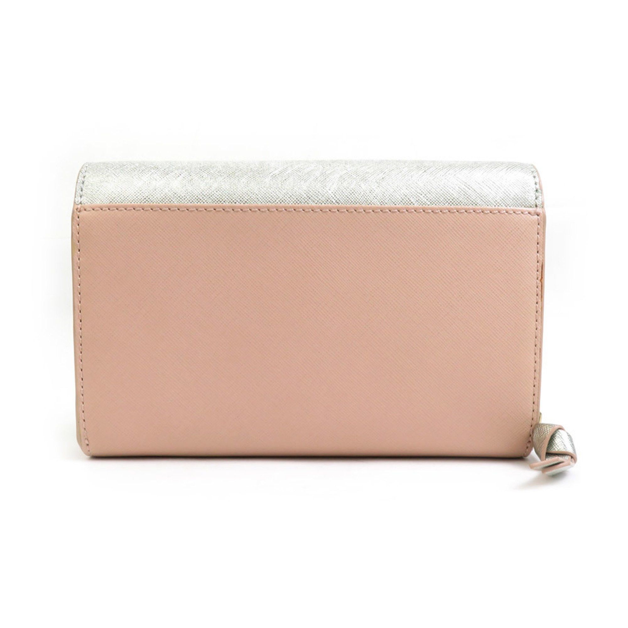 Tory Burch Tory Burch Shoulder Wallet Leather Silver x Pink Women's h30571a Size ONE SIZE - 2 Thumbnail