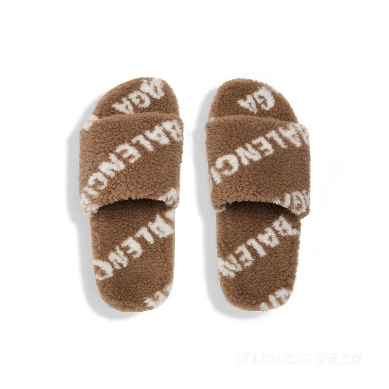 Balenciaga Balenciaga Furry Slide Sandal Allover Logo Size US 9 / IT 39 - 3 Thumbnail