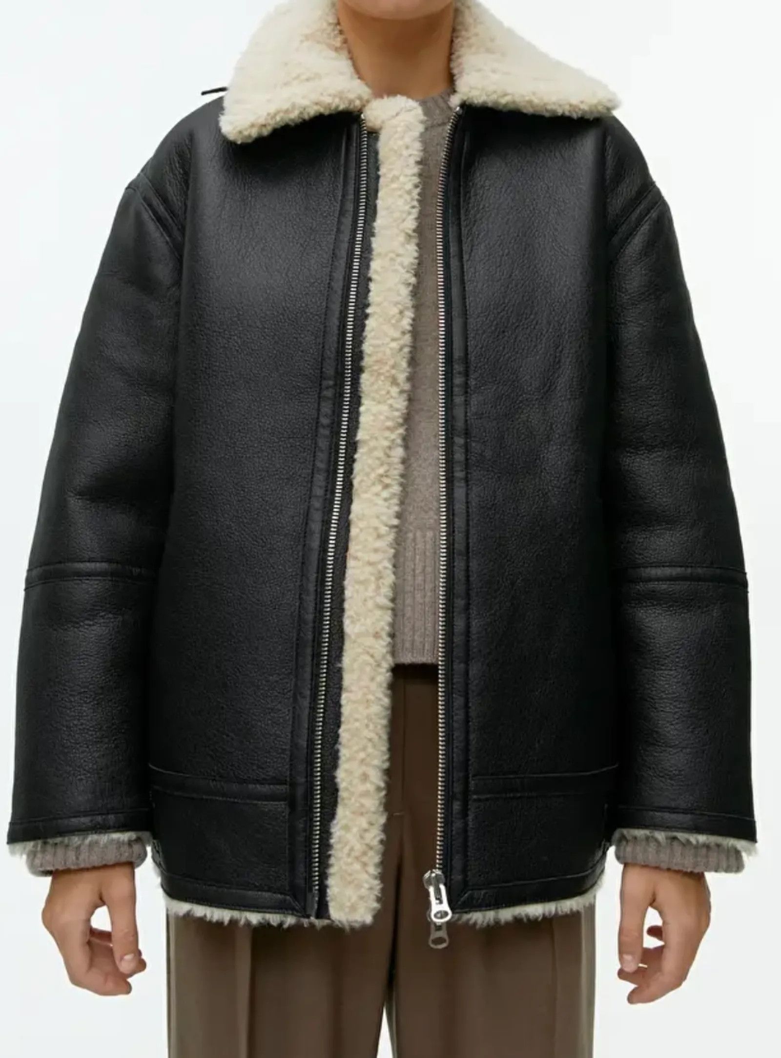 Arket Arket Pile-lined leather jacket Leather Jacket Size M / US 6-8 / IT 42-44 - 5 Thumbnail
