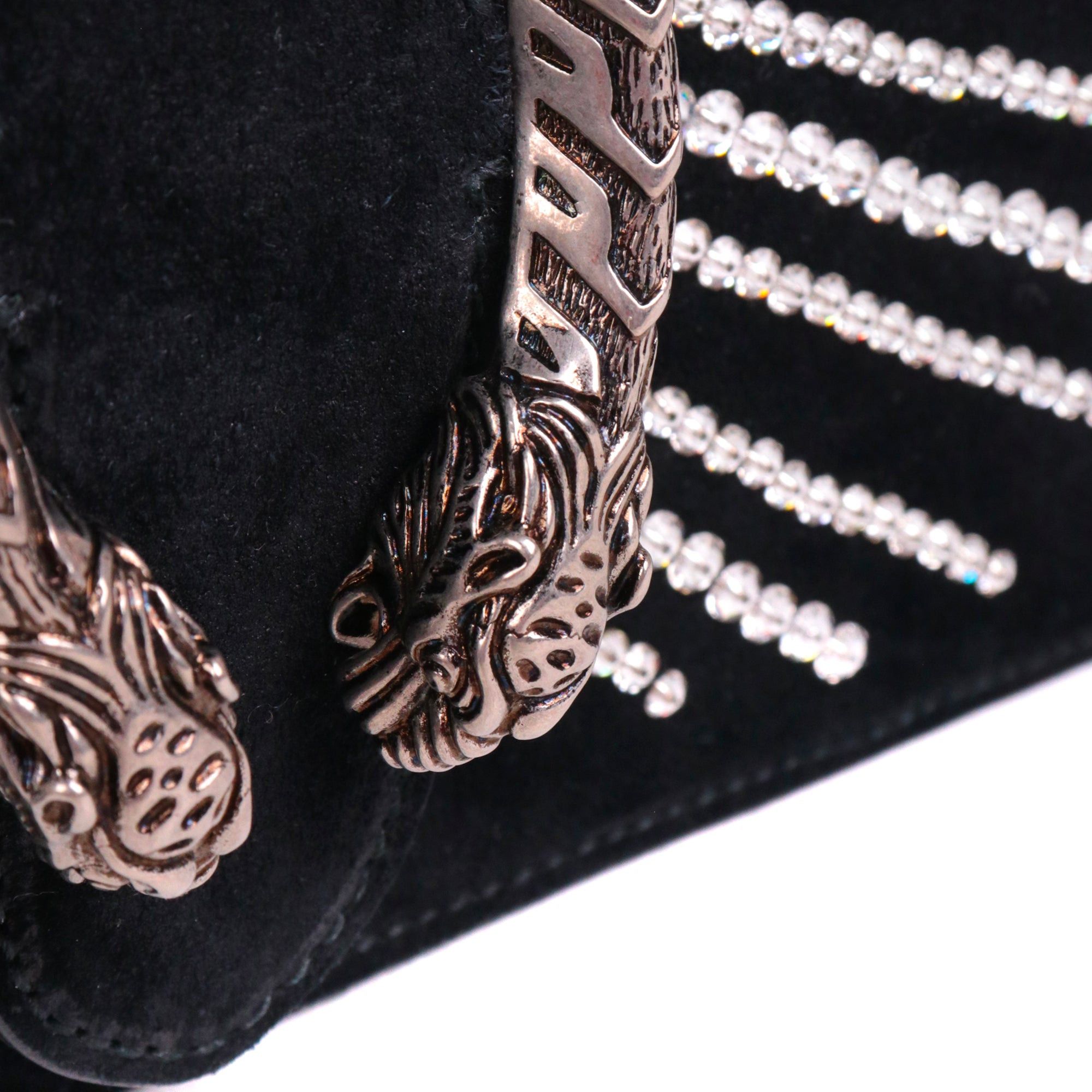 Gucci GUCCI - Gucci medium Dionysus shoulder bag in black suede with rhinestones Size ONE SIZE - 6 Thumbnail