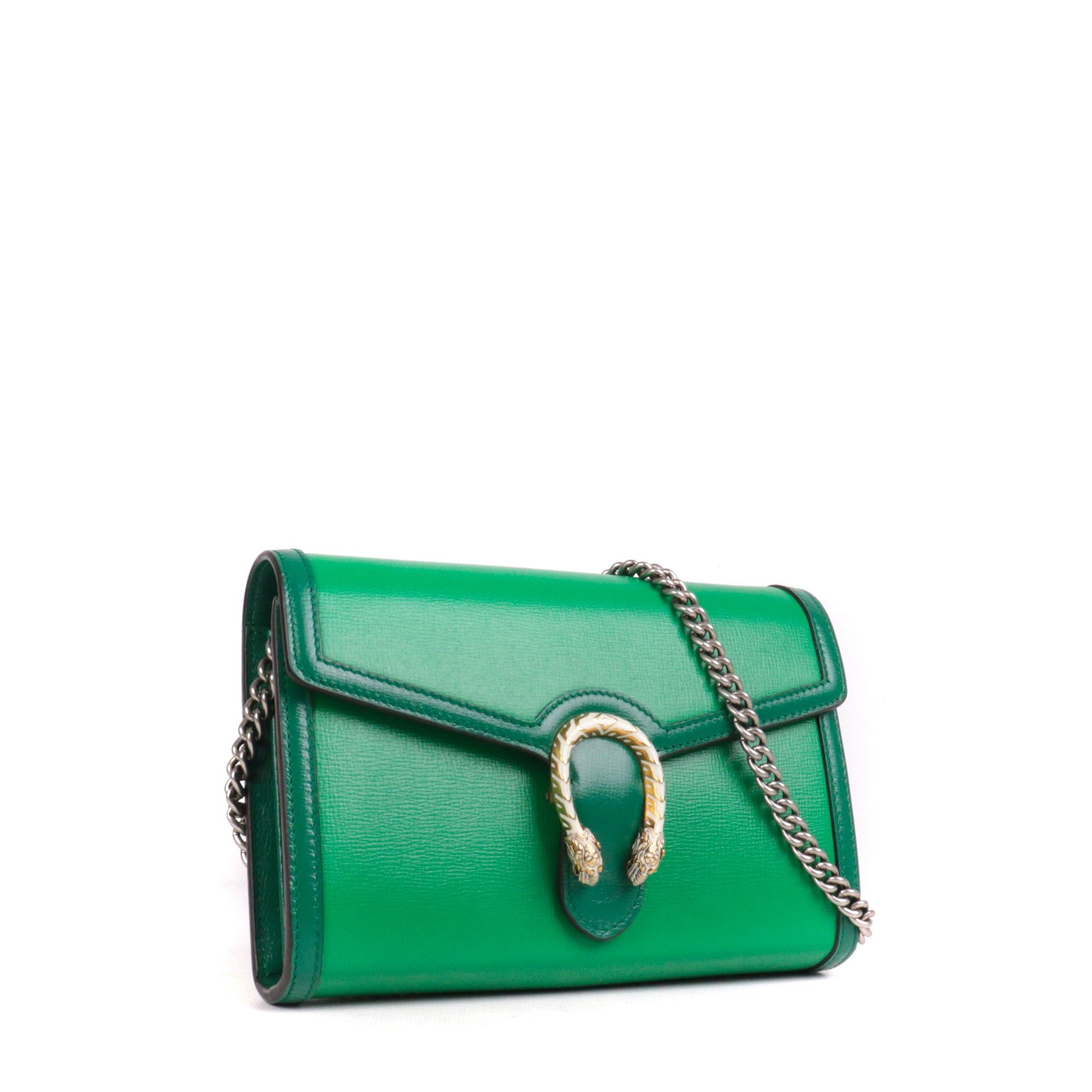Gucci GUCCI - Gucci Dionysus Wallet On Chain shoulder bag in green leather Size ONE SIZE - 2 Thumbnail