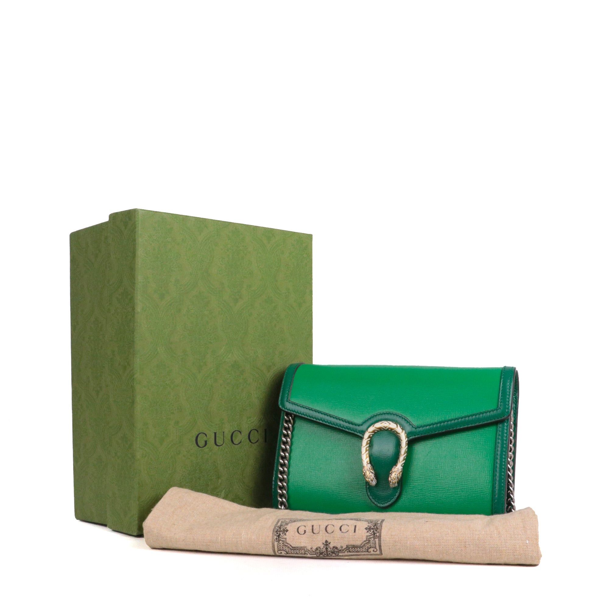 Gucci GUCCI - Gucci Dionysus Wallet On Chain shoulder bag in green leather Size ONE SIZE - 10 Thumbnail
