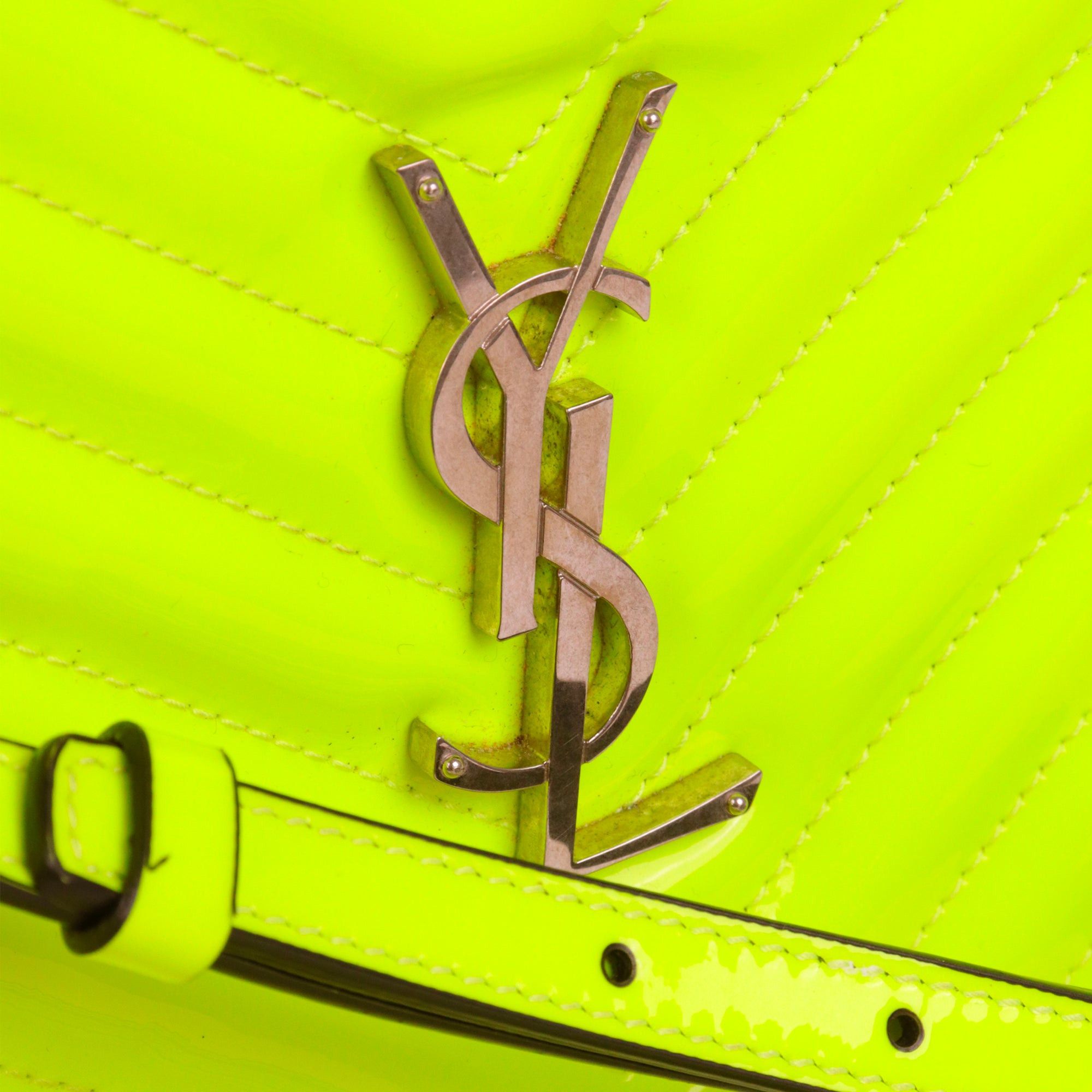 Saint Laurent Paris SAINT LAURENT - Lou Saint Laurent shoulder bag in neon yellow patent leather Size ONE SIZE - 5 Thumbnail