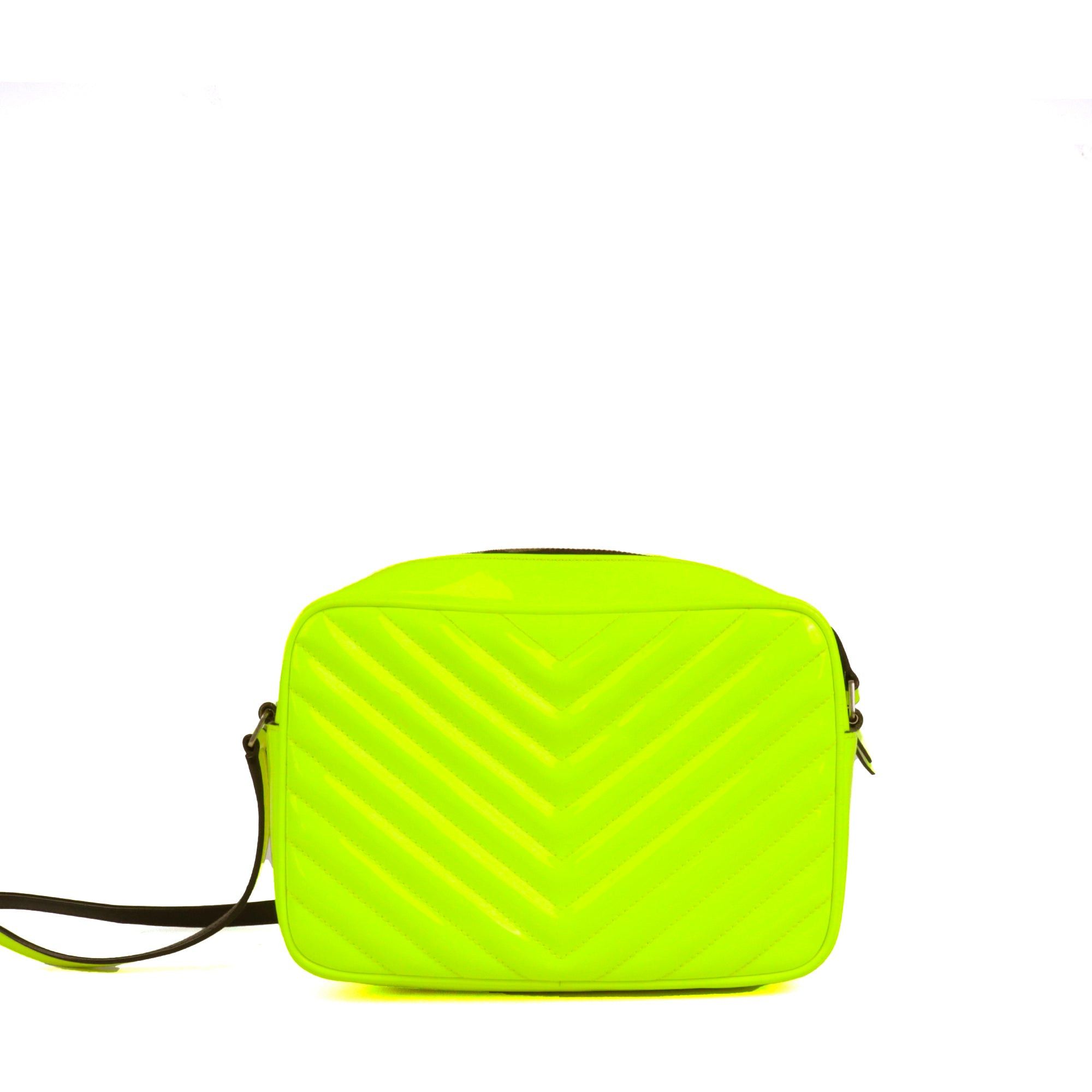 Saint Laurent Paris SAINT LAURENT - Lou Saint Laurent shoulder bag in neon yellow patent leather Size ONE SIZE - 3 Thumbnail