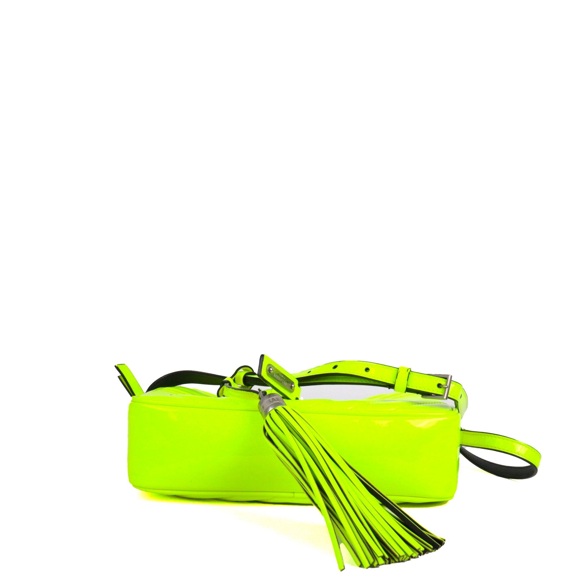 Saint Laurent Paris SAINT LAURENT - Lou Saint Laurent shoulder bag in neon yellow patent leather Size ONE SIZE - 4 Thumbnail