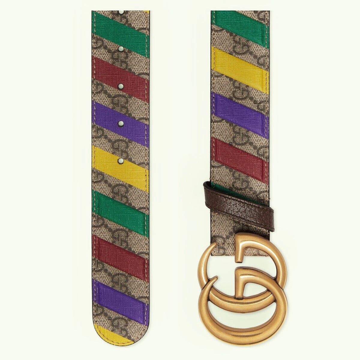Gucci Gucci Double G Striped Wide Belt 105 CM Size ONE SIZE - 2 Thumbnail