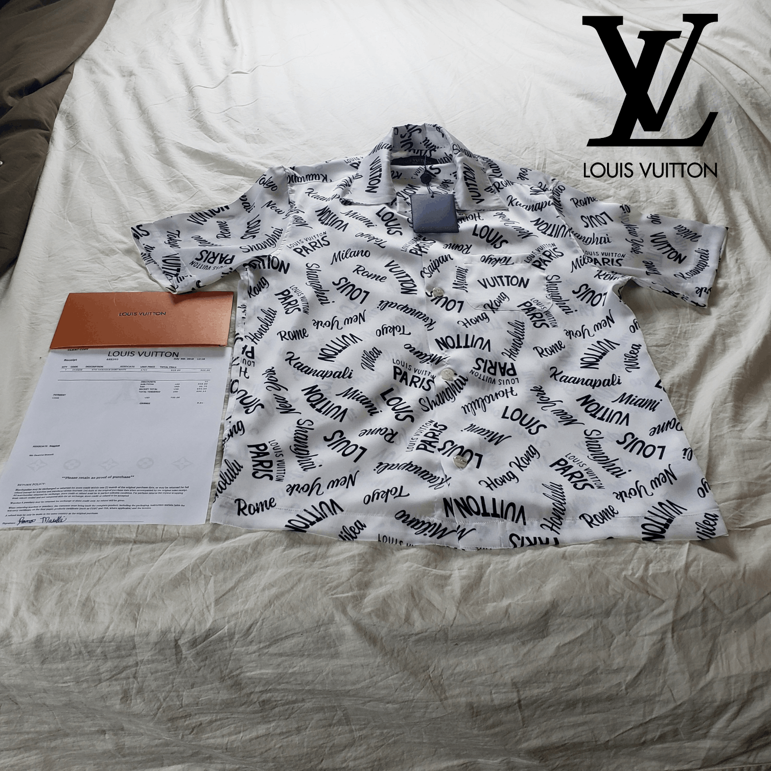 Louis Vuitton 2020 Multicolor Monogram Hawaiian Shirt - White