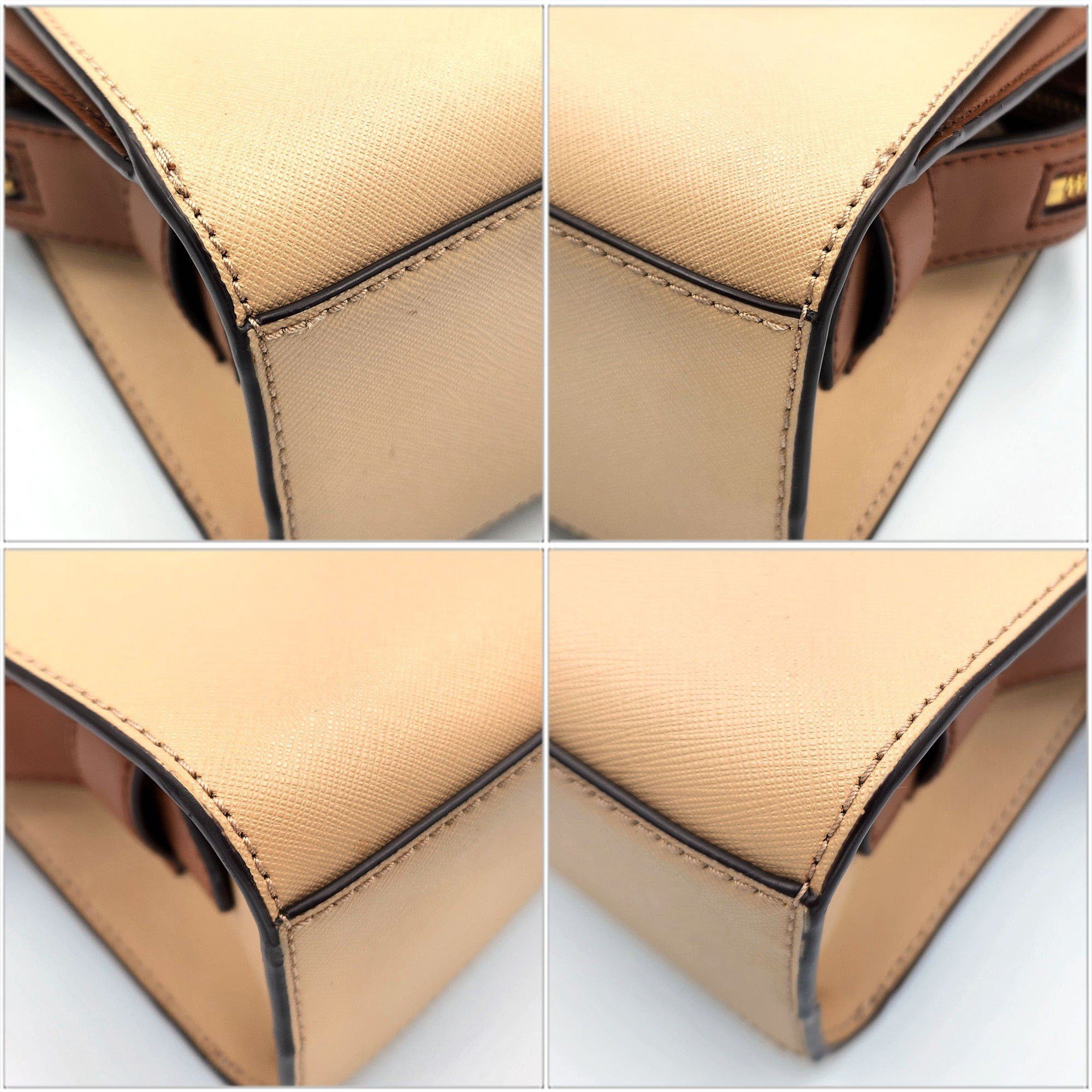 Michael Kors Michael Kors Shoulder Bag 35H1G9MS2T Brown Beige Leather Metal Handbag Women's Size ONE SIZE - 4 Thumbnail