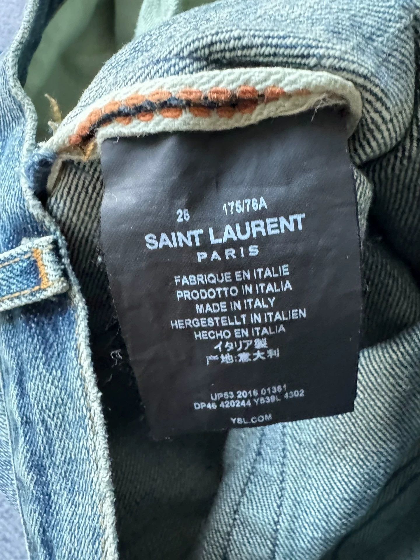 Saint Laurent Paris Saint Laurent Paris 16SS Single Knee Knife Cut Jeans |  Grailed