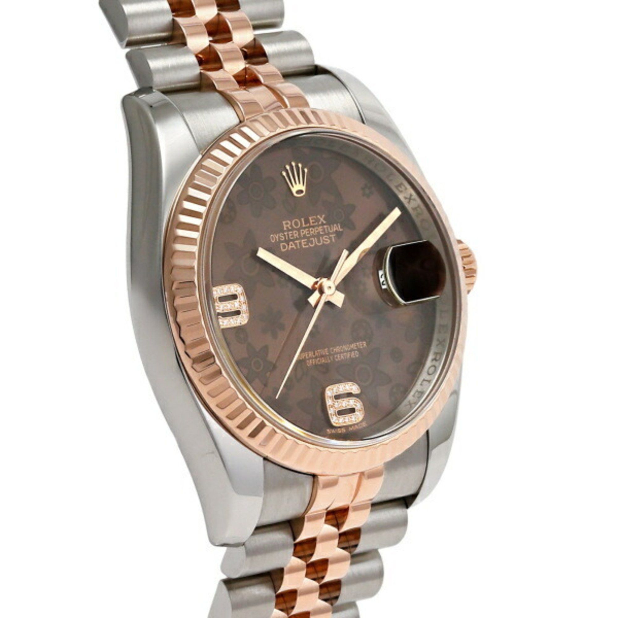 Rolex Rolex Datejust 36 116231 Brown Flower (6 and 9 Diamonds) Dial Men's Watch __ Size ONE SIZE - 2 Thumbnail