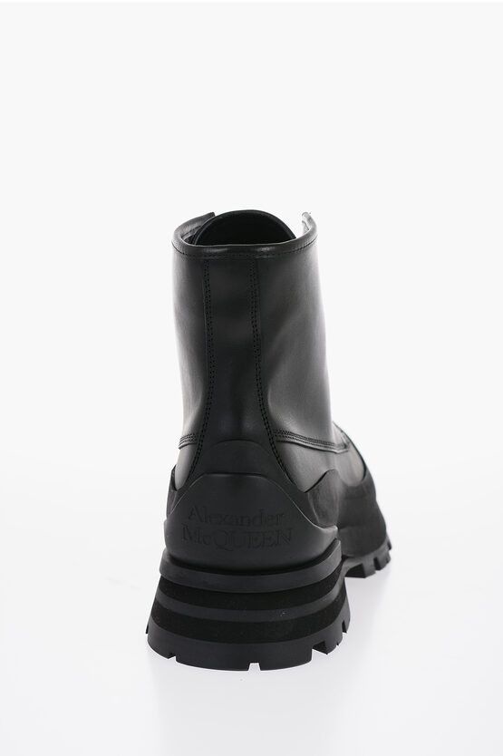 Alexander McQueen Alexander McQueen Leather Combat Boots with Chunky Sole Size US 9.5 / EU 42-43 - 3 Thumbnail