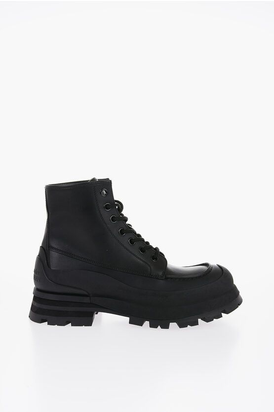 Alexander McQueen Alexander McQueen Leather Combat Boots with Chunky Sole Size US 11 / EU 44 - 2 Thumbnail