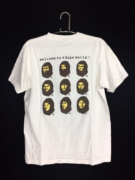 Bape Rare 1997 A Bating Ape Oneita Power-T General Ape Worldwide Ape Heads Show Big Logo T-shirt Size US L / EU 52-54 / 3 - 2 Preview