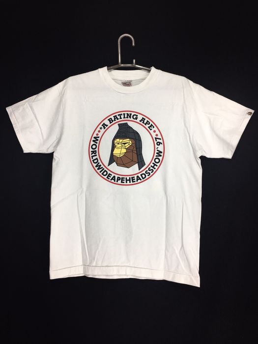 Bape Rare 1997 A Bating Ape Oneita Power-T General Ape Worldwide Ape Heads Show Big Logo T-shirt Size US L / EU 52-54 / 3 - 1 Preview