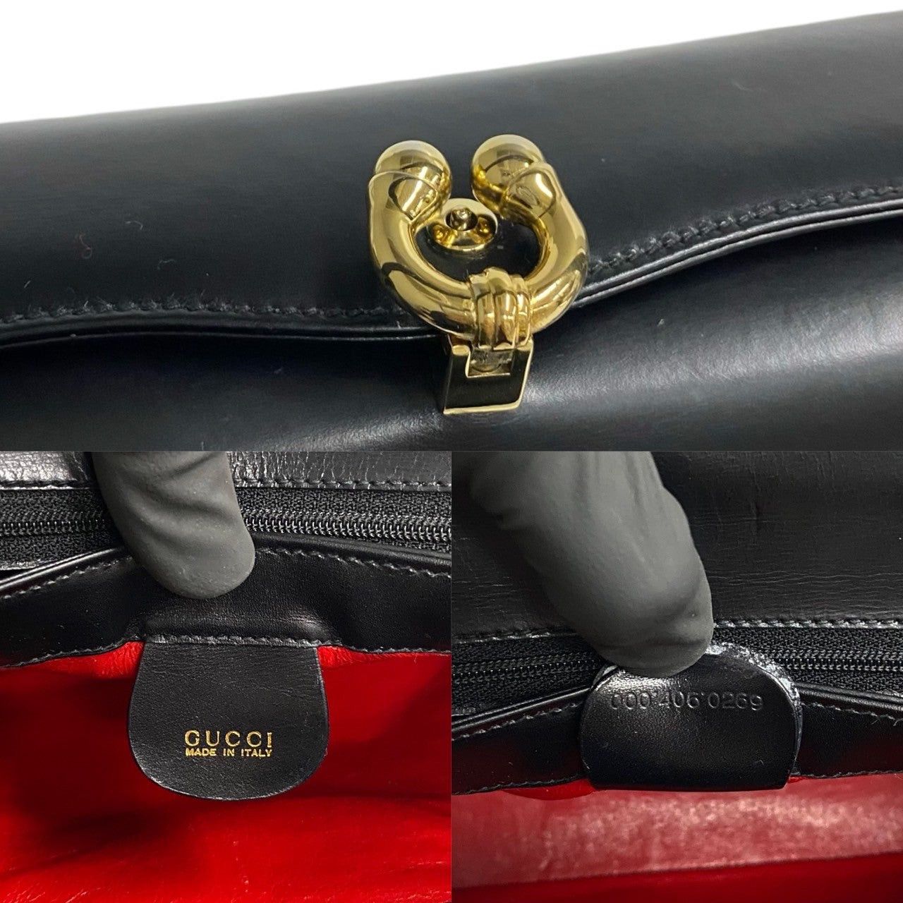 Gucci Gucci Handbag Black Leather Size ONE SIZE - 3 Thumbnail