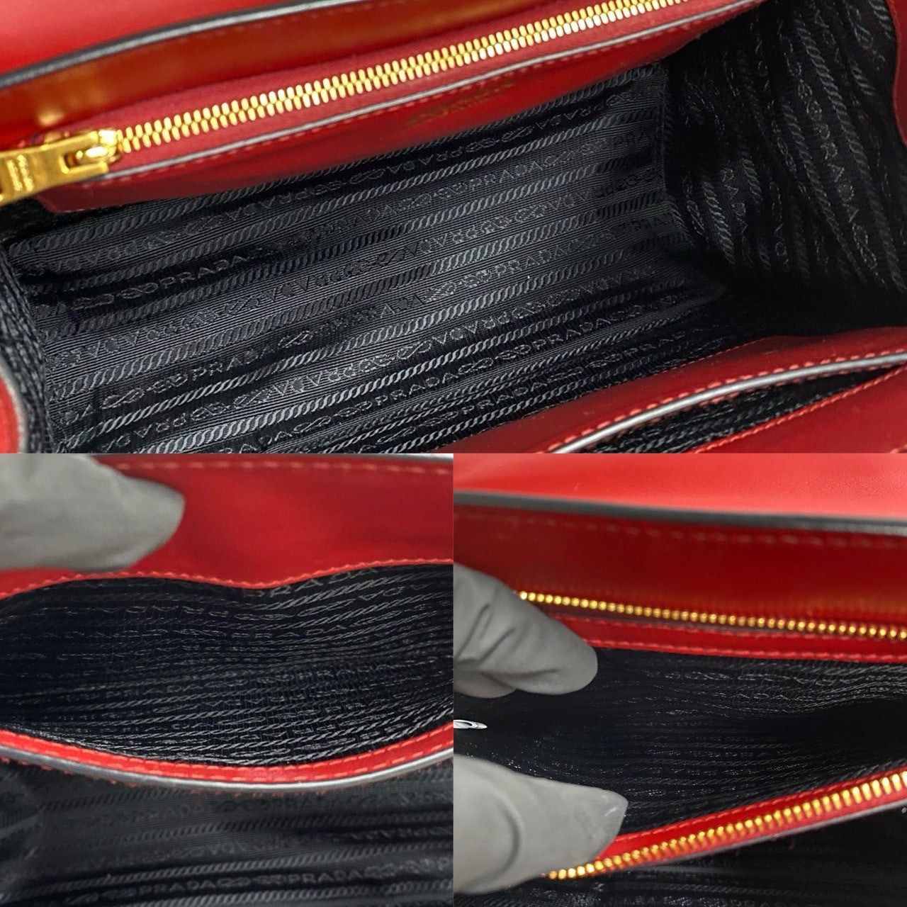 Prada Prada Shoulder Bag Red Leather Size ONE SIZE - 8 Thumbnail
