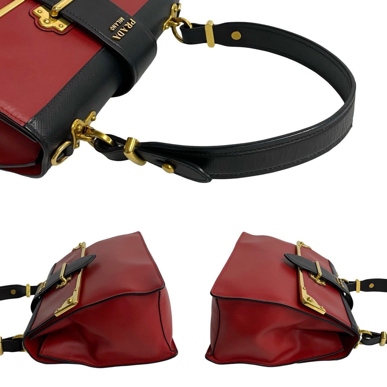 Prada Prada Shoulder Bag Red Leather Size ONE SIZE - 5 Thumbnail