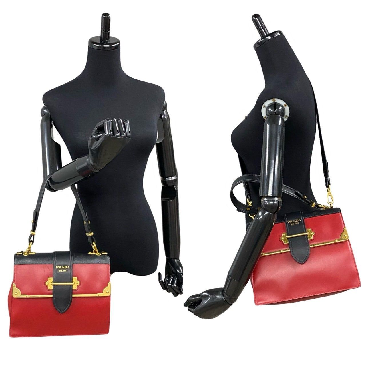 Prada Prada Shoulder Bag Red Leather Size ONE SIZE - 2 Thumbnail