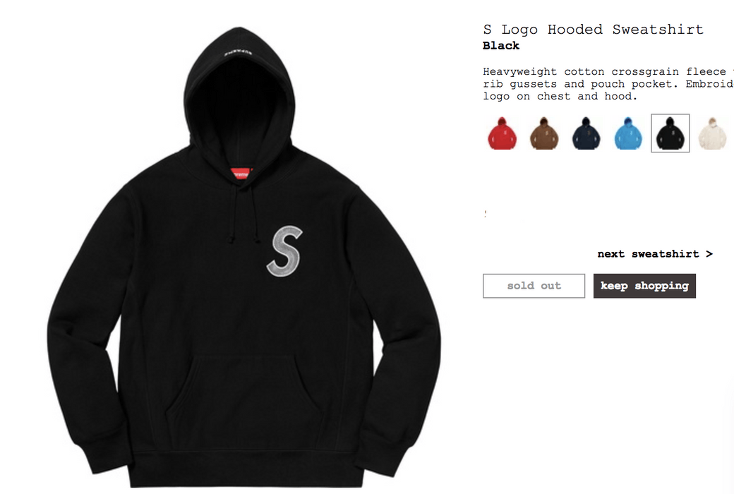 Supreme Size M logo hooded Hoodie Black