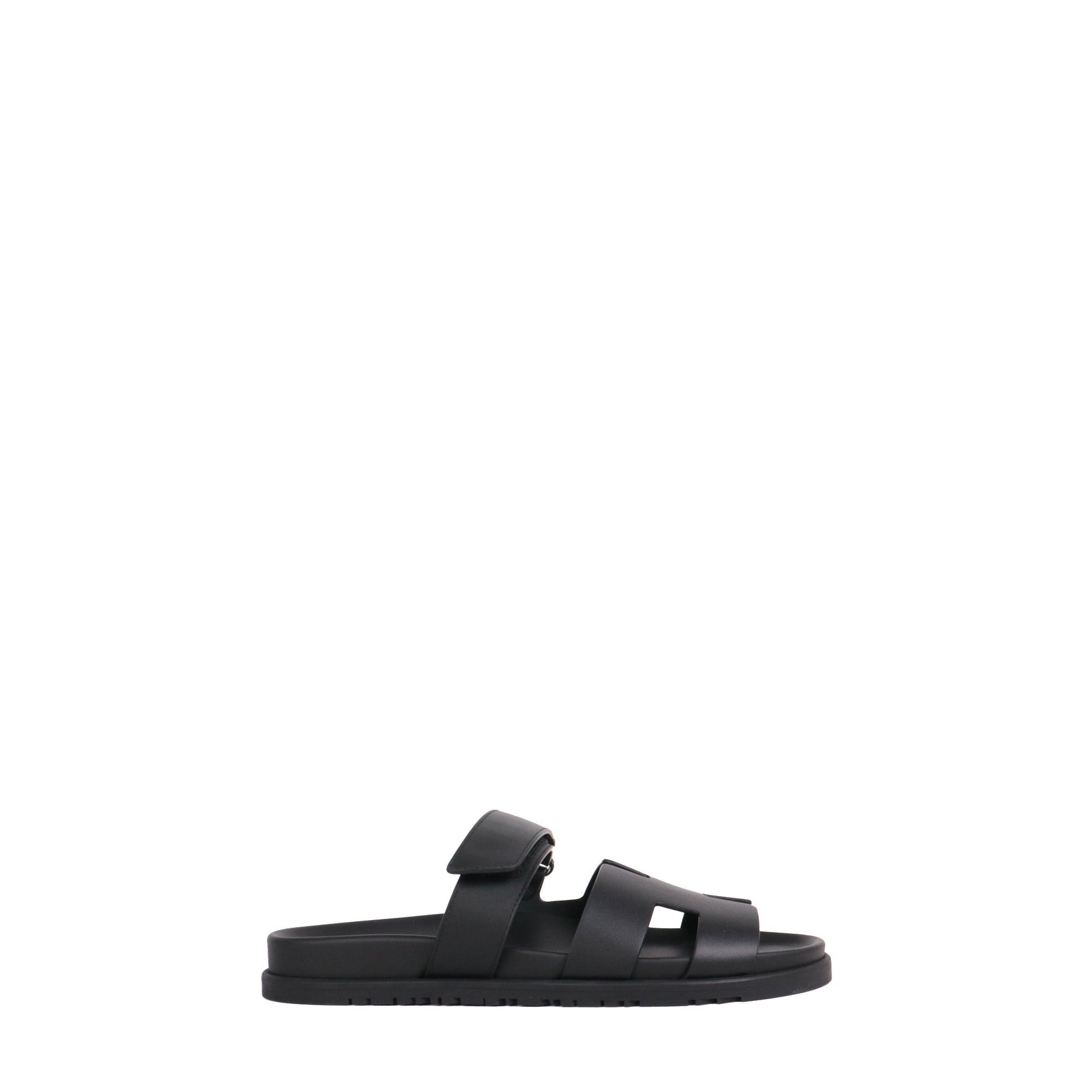 Hermes HERMÈS - Hermès Chypre sandals in smooth black leather (T41.5) Size US 10.5 / IT 40.5 - 2 Thumbnail