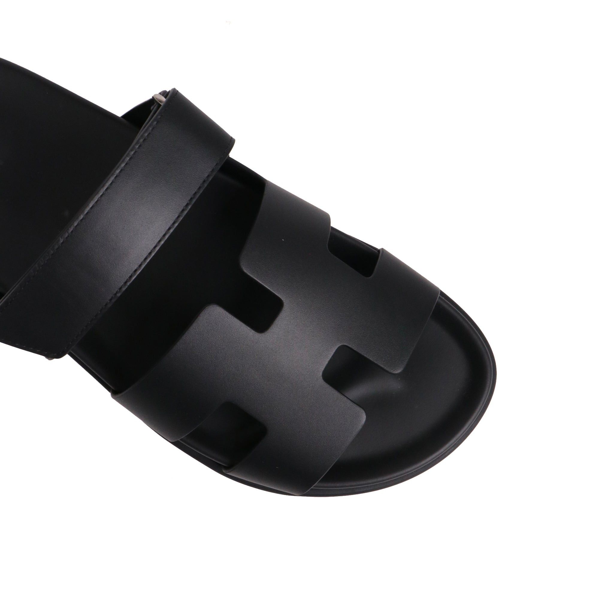 Hermes HERMÈS - Hermès Chypre sandals in smooth black leather (T41.5) Size US 10.5 / IT 40.5 - 3 Thumbnail