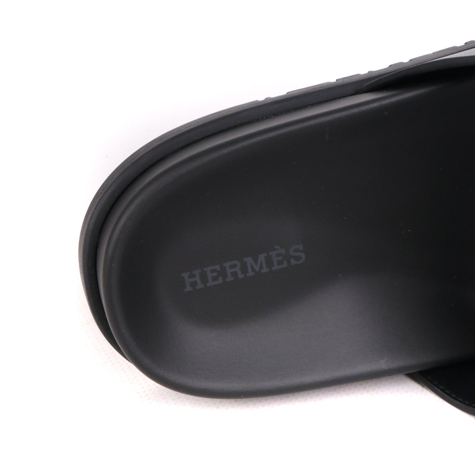 Hermes HERMÈS - Hermès Chypre sandals in smooth black leather (T41.5) Size US 10.5 / IT 40.5 - 4 Thumbnail