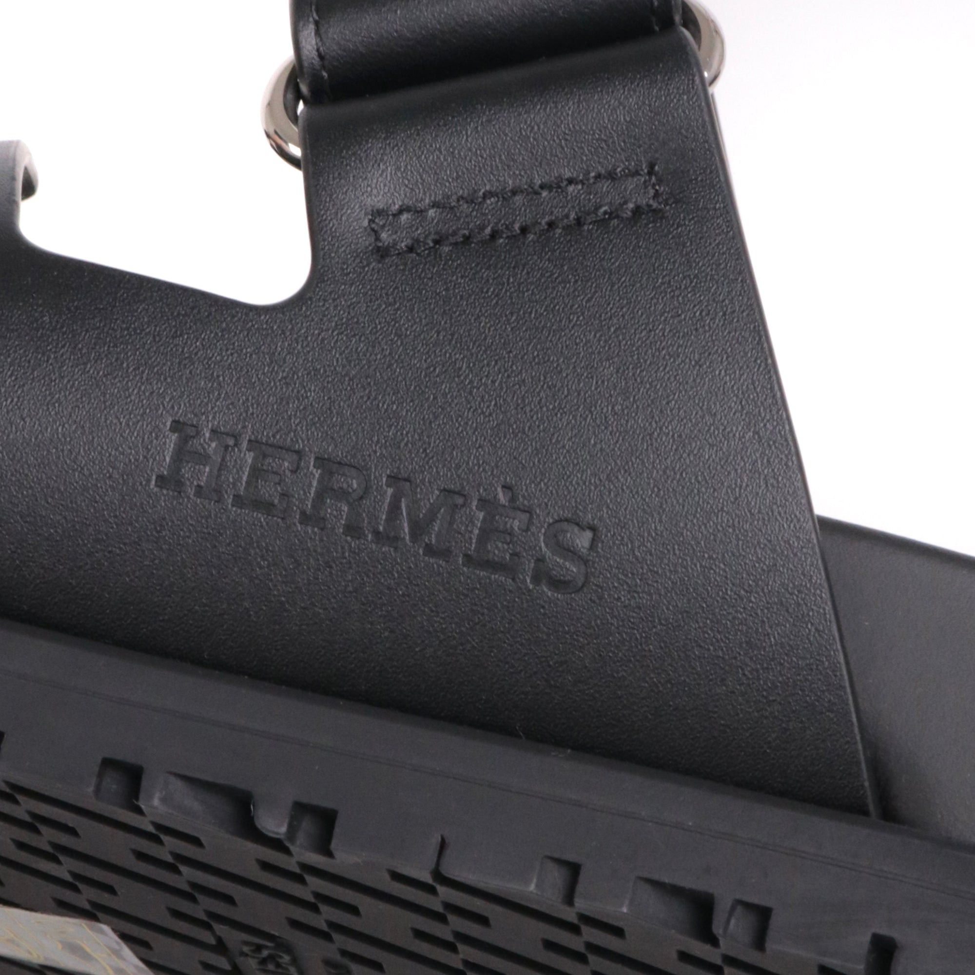 Hermes HERMÈS - Hermès Chypre sandals in smooth black leather (T41.5) Size US 10.5 / IT 40.5 - 5 Thumbnail