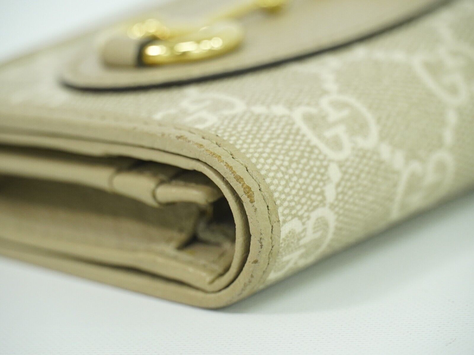 Gucci Horsebit Beige Canvas Wallet (Pre-Owned) Size ONE SIZE - 10 Thumbnail