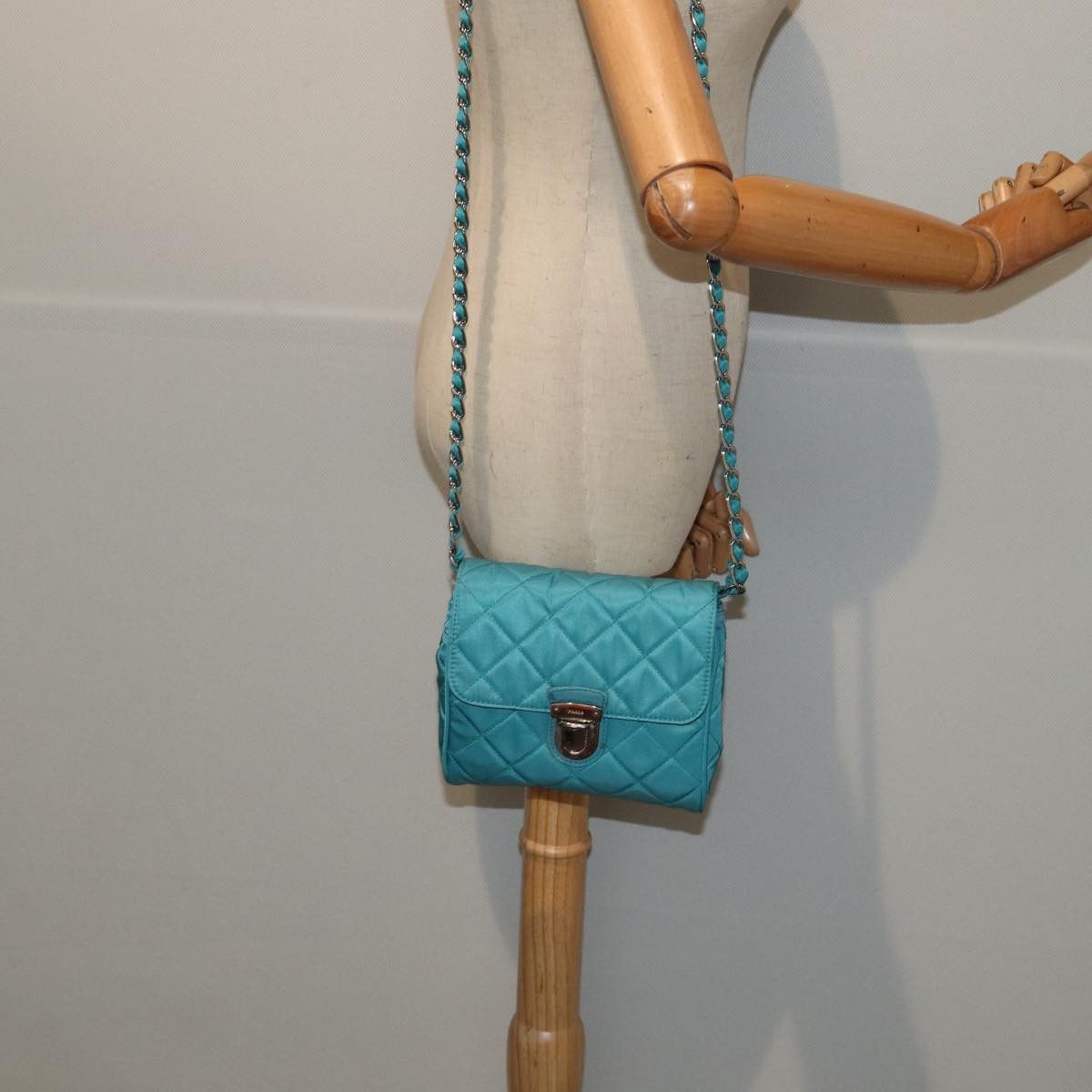 Prada Tessuto Blue Synthetic Shoulder Bag (Pre-Owned) Size ONE SIZE - 13 Thumbnail