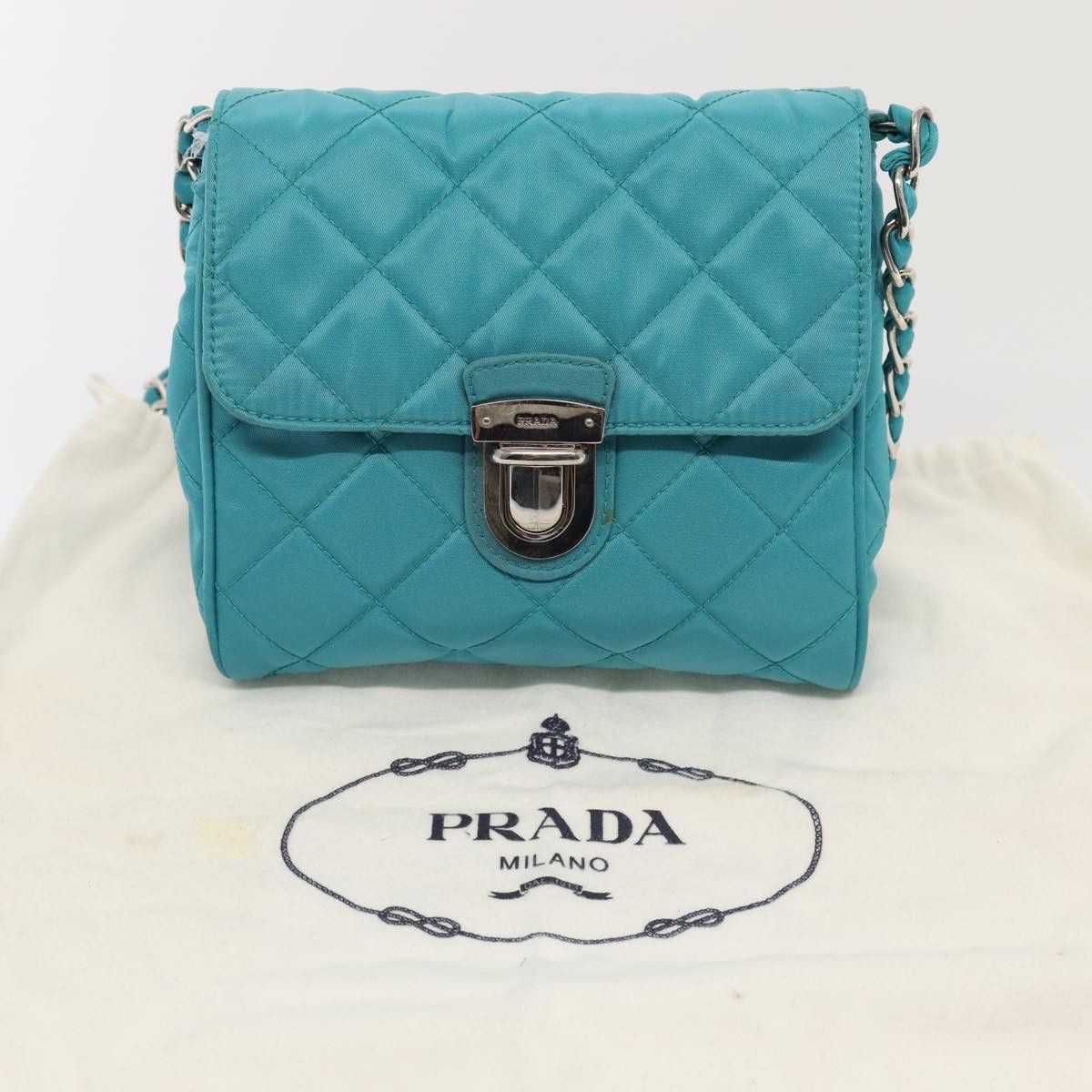 Prada Tessuto Blue Synthetic Shoulder Bag (Pre-Owned) Size ONE SIZE - 11 Thumbnail