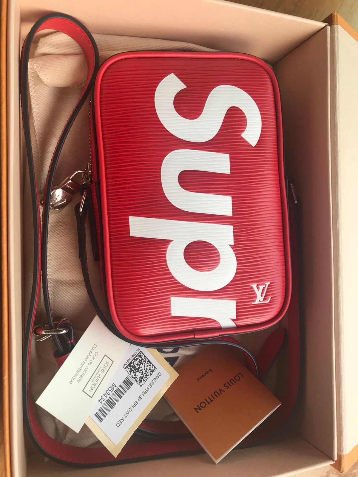 Louis Vuitton Supreme Danube PPM M53434 Shoulder Bag Epi Red