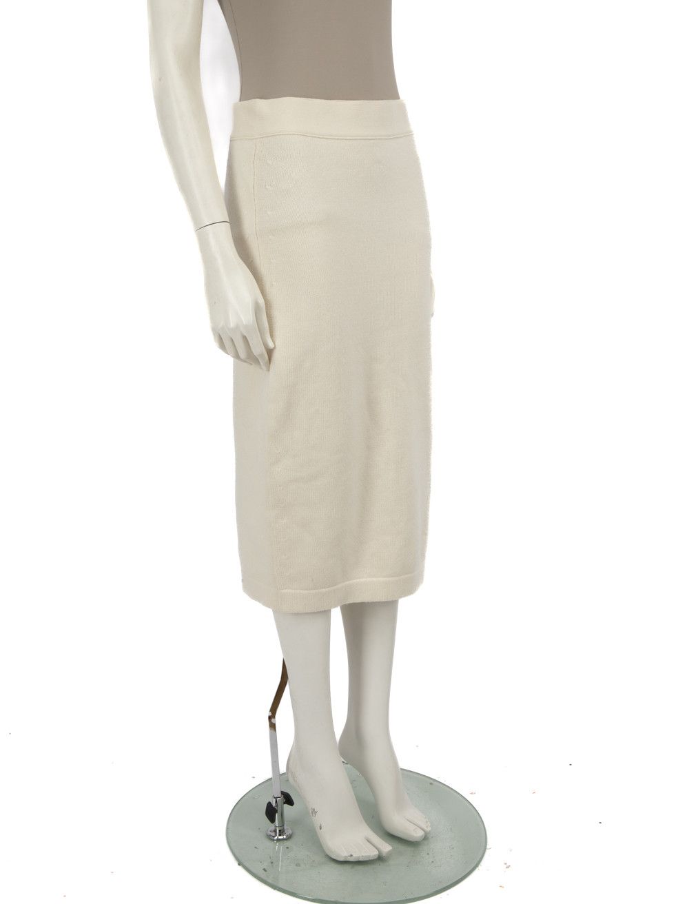 Tom Ford Ecru Cashmere Midi Skirt Size 28" / US 6 / IT 42 - 2 Thumbnail