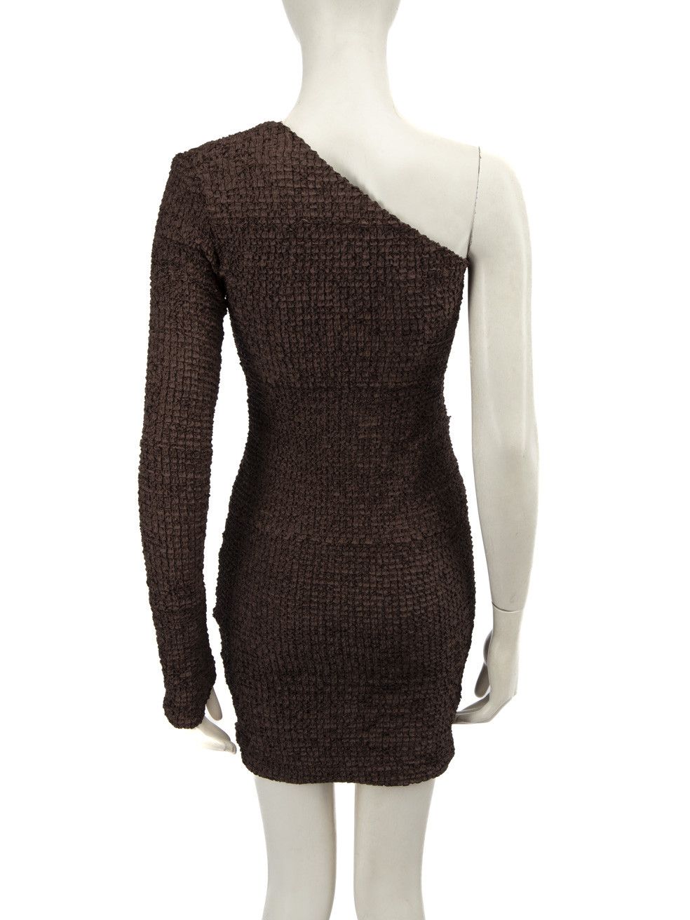 Nanushka Brown One Shouldered Mini Dress Size XS / US 0-2 / IT 36-38 - 3 Thumbnail