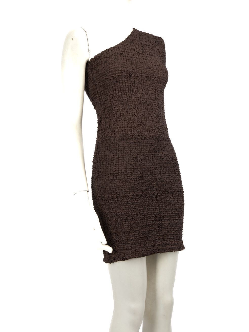 Nanushka Brown One Shouldered Mini Dress Size XS / US 0-2 / IT 36-38 - 2 Thumbnail